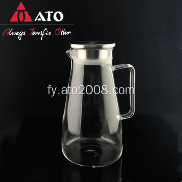 ATO Clear Borosilicate Glass-pitcher mei rostfrij stiel